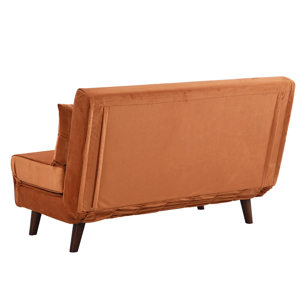 Algo Sofabed With Cushions In Orange Velvet 2 Seater 11 Algo Sofabed With Cushions In Orange Velvet 2 Seater - Image 11