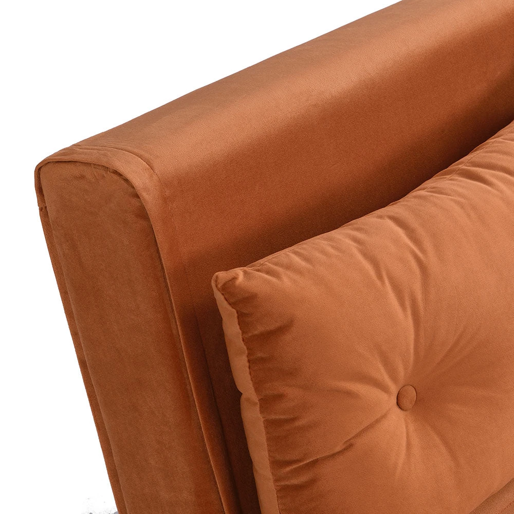 Algo Sofabed With Cushions In Orange Velvet 2 Seater 12 Algo Sofabed With Cushions In Orange Velvet 2 Seater - Image 12