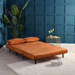 Algo Sofabed With Cushions In Orange Velvet 2 Seater 17 Algo Sofabed With Cushions In Orange Velvet 2 Seater -Daals Store D021B ORANGEVEL scene3