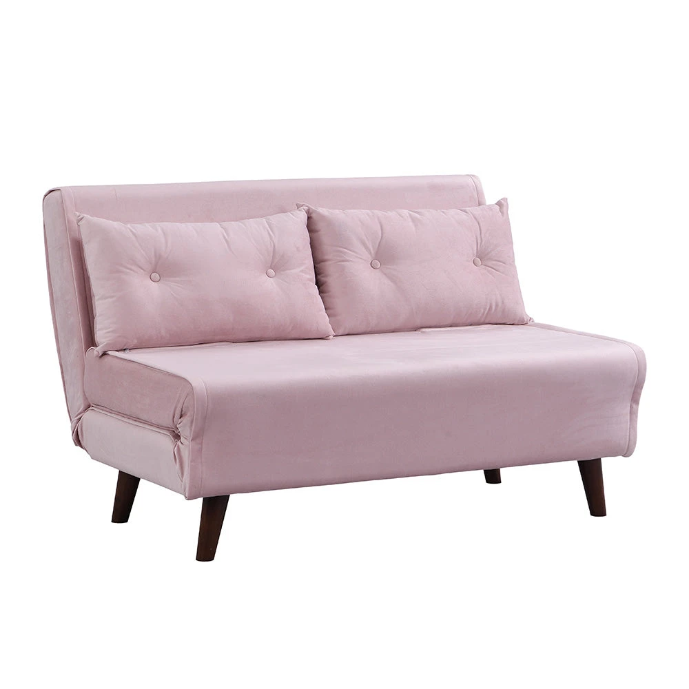 Algo Sofabed With Cushions In Pink Velvet 2 Seater 5 Algo Sofabed With Cushions In Pink Velvet 2 Seater - Image 5