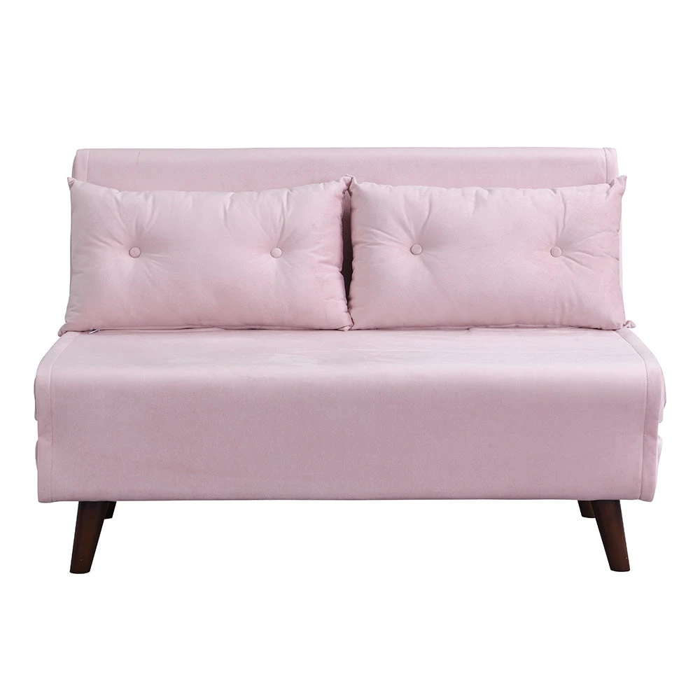 Algo Sofabed With Cushions In Pink Velvet 2 Seater 6 Algo Sofabed With Cushions In Pink Velvet 2 Seater - Image 6
