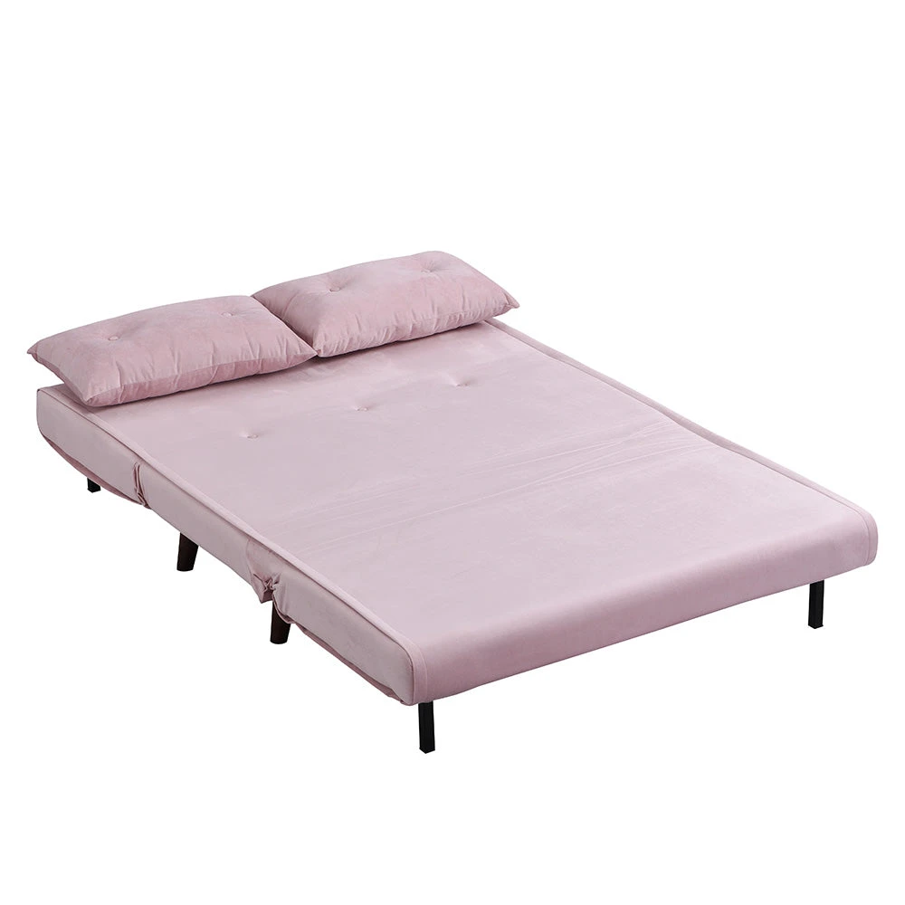 Algo Sofabed With Cushions In Pink Velvet 2 Seater 8 Algo Sofabed With Cushions In Pink Velvet 2 Seater - Image 8