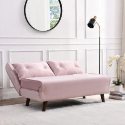 Algo Sofabed With Cushions In Pink Velvet 2 Seater 17 Algo Sofabed With Cushions In Pink Velvet 2 Seater -Daals Store D021B PINKVEL scene3