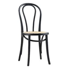 Camille Elm Wood And Rattan Bentwood Dining Chair, Black 15 Camille Elm Wood And Rattan Bentwood Dining Chair, Black -Daals Store DCH 002 BLACK WB3