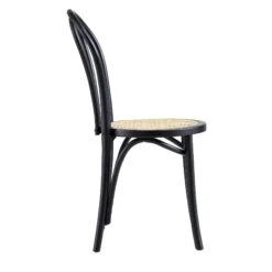 Camille Elm Wood And Rattan Bentwood Dining Chair, Black 16 Camille Elm Wood And Rattan Bentwood Dining Chair, Black -Daals Store DCH 002 BLACK WB4