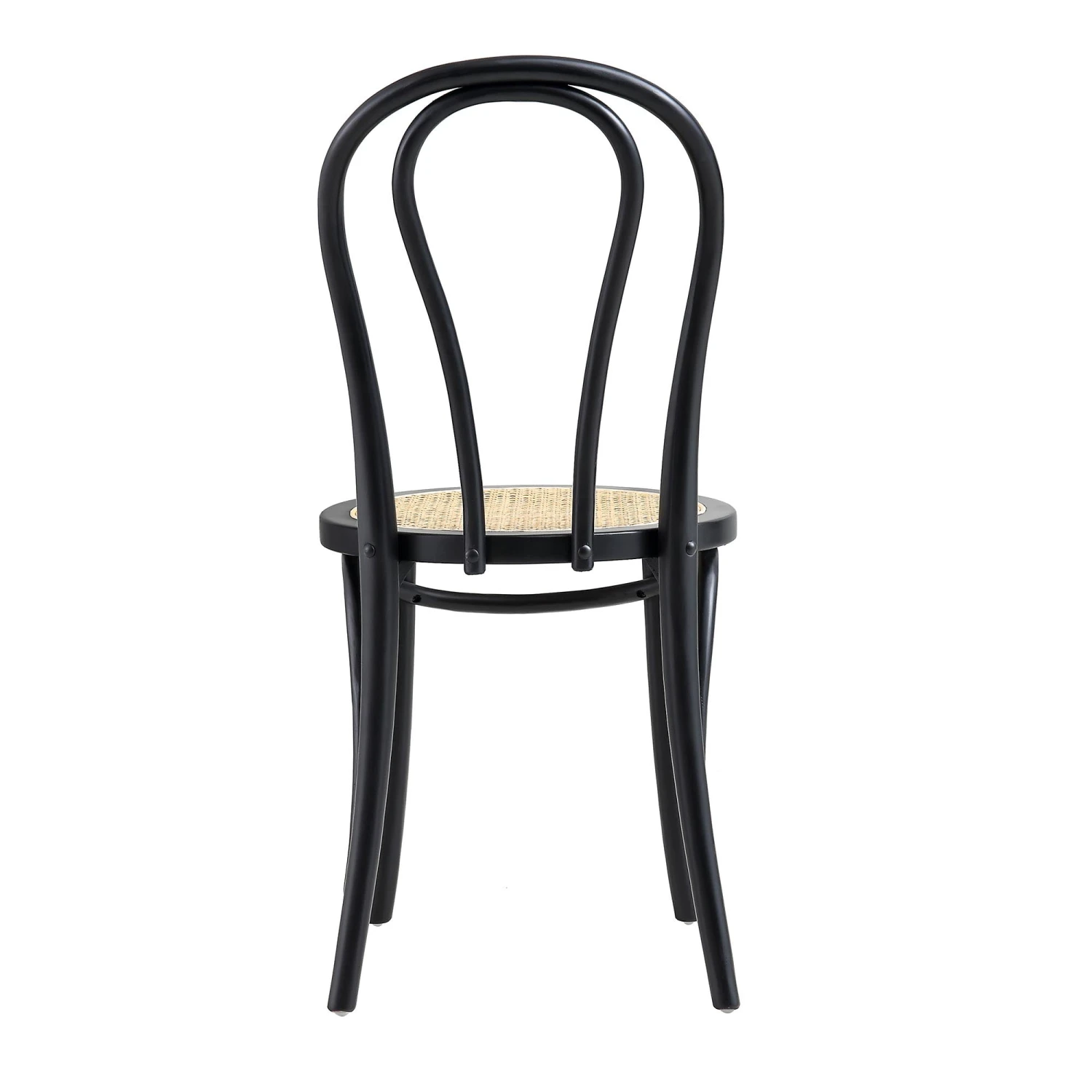 Camille Elm Wood And Rattan Bentwood Dining Chair, Black 8 Camille Elm Wood And Rattan Bentwood Dining Chair, Black - Image 8