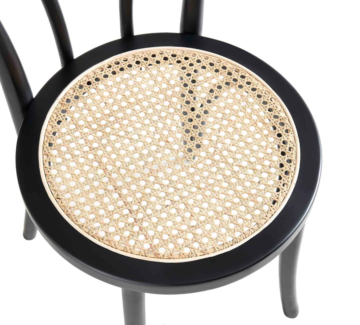 Camille Elm Wood And Rattan Bentwood Dining Chair, Black 9 Camille Elm Wood And Rattan Bentwood Dining Chair, Black - Image 9