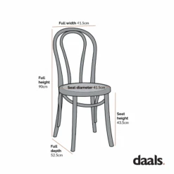 Camille Elm Wood And Rattan Bentwood Dining Chair, Black 14 Camille Elm Wood And Rattan Bentwood Dining Chair, Black -Daals Store DCH 002 CHART