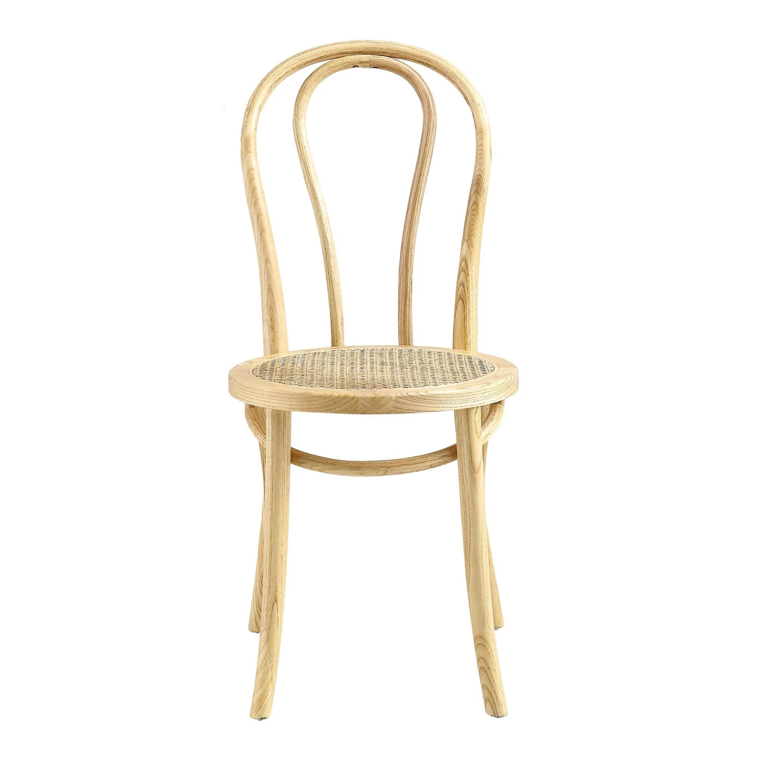 Camille Elm Wood And Rattan Bentwood Dining Chair, Natural 3 Camille Elm Wood And Rattan Bentwood Dining Chair, Natural - Image 3