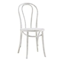 Camille Elm Wood And Rattan Bentwood Dining Chair, Distressed White 15 Camille Elm Wood And Rattan Bentwood Dining Chair, Distressed White -Daals Store DCH 002 WASHWHITE WB3