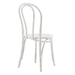 Camille Elm Wood And Rattan Bentwood Dining Chair, Distressed White 17 Camille Elm Wood And Rattan Bentwood Dining Chair, Distressed White -Daals Store DCH 002 WASHWHITE WB5