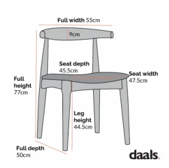 Arley Natural Beech Wood with Beige Fabric Seat β Set of 2 Scandi Curved Back Dining Chairs 14 Arley Natural Beech Wood with Beige Fabric Seat β Set of 2 Scandi Curved Back Dining Chairs -Daals Store DCH 007 2P CHART 1