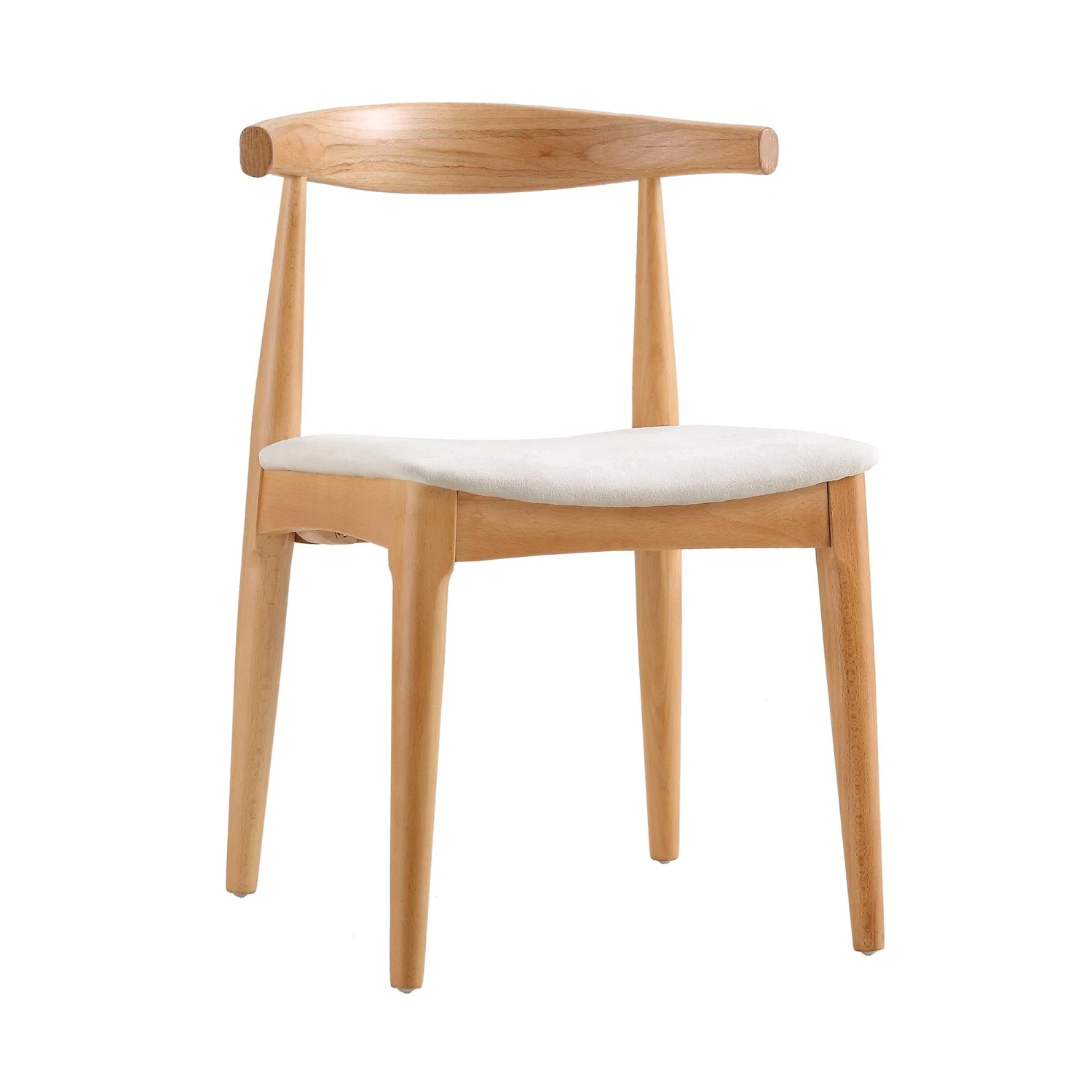 Arley Natural Beech Wood with Beige Fabric Seat β Set of 2 Scandi Curved Back Dining Chairs 3 Arley Natural Beech Wood with Beige Fabric Seat β Set of 2 Scandi Curved Back Dining Chairs - Image 3