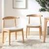 Arley Set Of 2 Beech Wood Dining Chairs, Natural And Beige -Daals Store DCH 007 NAT BEIGEFAB 2P main