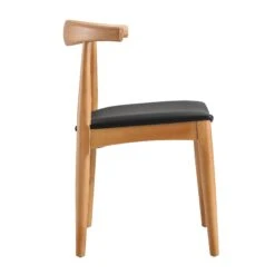 Arley Set Of 2 Beech Wood Dining Chairs, Natural And Black -Daals Store DCH 007 NAT BLACKPU 2P WB4