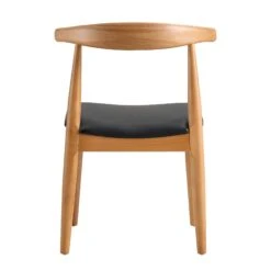 Arley Set Of 2 Beech Wood Dining Chairs, Natural And Black -Daals Store DCH 007 NAT BLACKPU 2P WB6