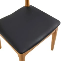 Arley Set Of 2 Beech Wood Dining Chairs, Natural And Black -Daals Store DCH 007 NAT BLACKPU 2P detail2