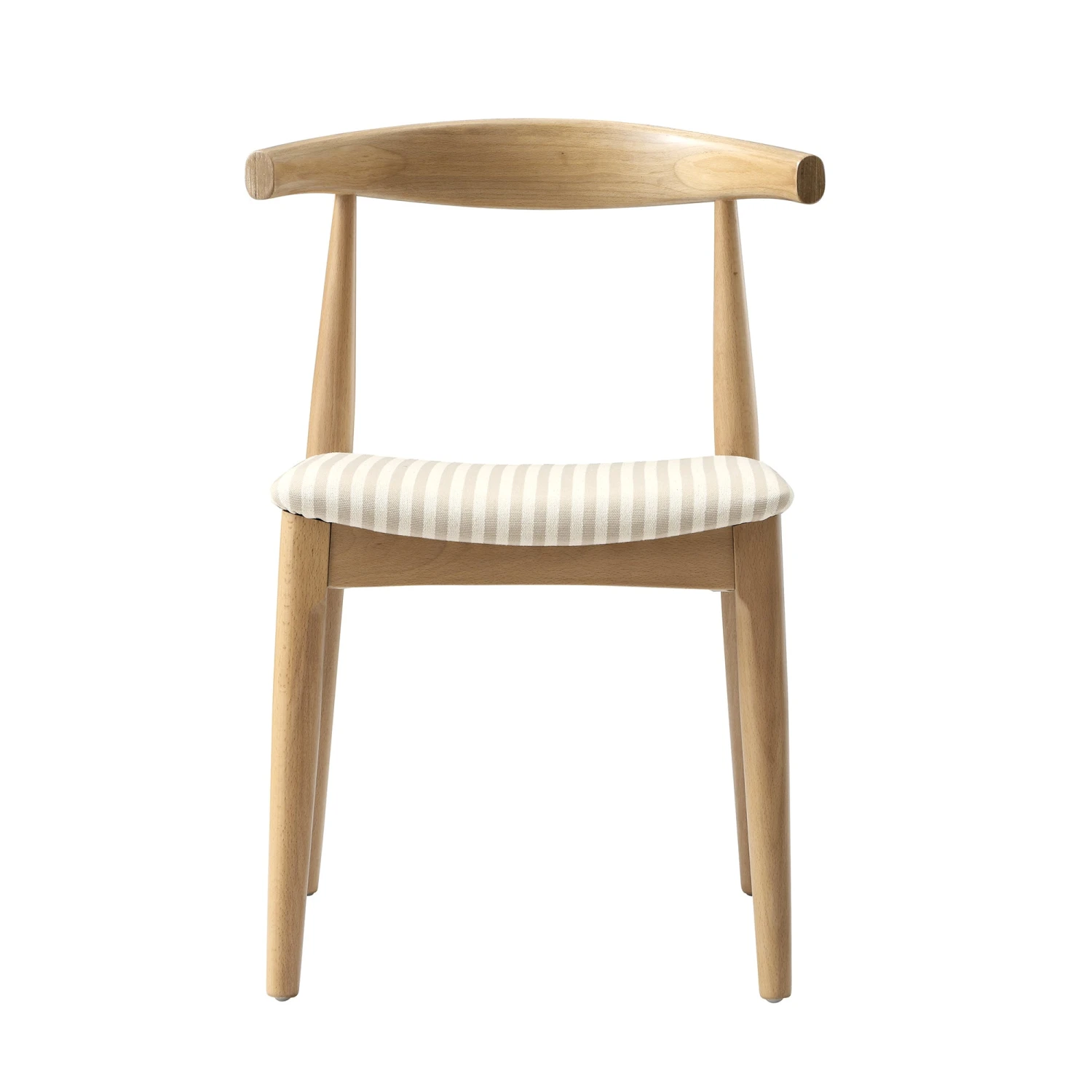 Arley Set Of 2 Beech Wood Dining Chairs, Natural And Light Taupe Striped 10 Arley Set Of 2 Beech Wood Dining Chairs, Natural And Light Taupe Striped - Image 10