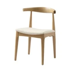 Arley Set Of 2 Beech Wood Dining Chairs, Natural And Light Taupe Striped 27 Arley Set Of 2 Beech Wood Dining Chairs, Natural And Light Taupe Striped -Daals Store DCH 007 NAT TAUPESTRIPE 2P WB4