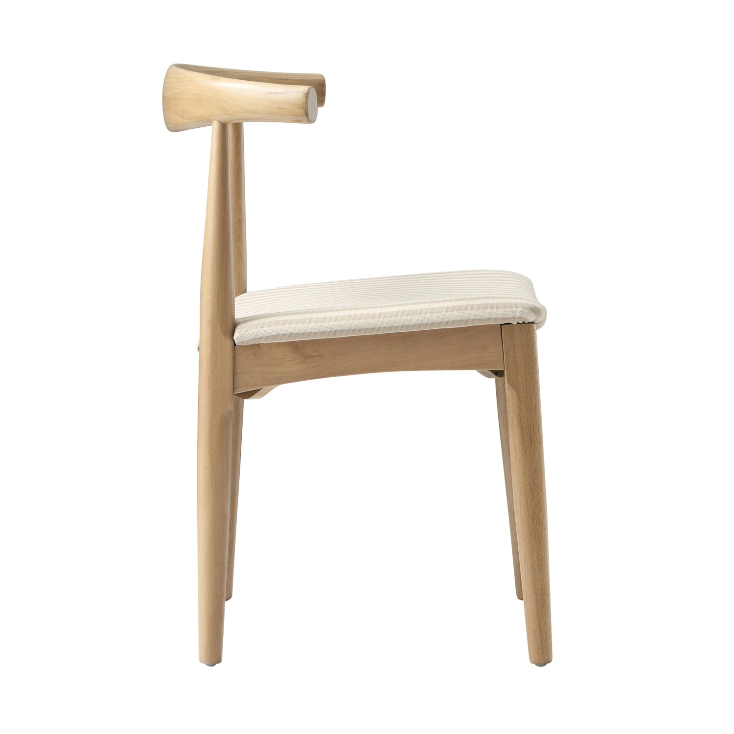 Arley Set Of 2 Beech Wood Dining Chairs, Natural And Light Taupe Striped 12 Arley Set Of 2 Beech Wood Dining Chairs, Natural And Light Taupe Striped - Image 12