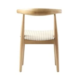 Arley Set Of 2 Beech Wood Dining Chairs, Natural And Light Taupe Striped 30 Arley Set Of 2 Beech Wood Dining Chairs, Natural And Light Taupe Striped -Daals Store DCH 007 NAT TAUPESTRIPE 2P WB7