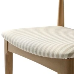 Arley Set Of 2 Beech Wood Dining Chairs, Natural And Light Taupe Striped 33 Arley Set Of 2 Beech Wood Dining Chairs, Natural And Light Taupe Striped -Daals Store DCH 007 NAT TAUPESTRIPE 2P detail3