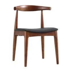 Arley Set of 2 Walnut Beech Wood Dining Chairs with Black PU Leather β Scandi Curved Backrest 16 Arley Set of 2 Walnut Beech Wood Dining Chairs with Black PU Leather β Scandi Curved Backrest -Daals Store DCH 007 WALNUT BLACKPU 2P WB2