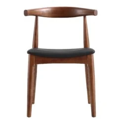 Arley Set of 2 Walnut Beech Wood Dining Chairs with Black PU Leather β Scandi Curved Backrest 17 Arley Set of 2 Walnut Beech Wood Dining Chairs with Black PU Leather β Scandi Curved Backrest -Daals Store DCH 007 WALNUT BLACKPU 2P WB3