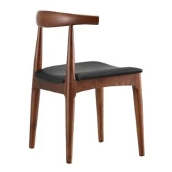 Arley Set of 2 Walnut Beech Wood Dining Chairs with Black PU Leather β Scandi Curved Backrest 19 Arley Set of 2 Walnut Beech Wood Dining Chairs with Black PU Leather β Scandi Curved Backrest -Daals Store DCH 007 WALNUT BLACKPU 2P WB5