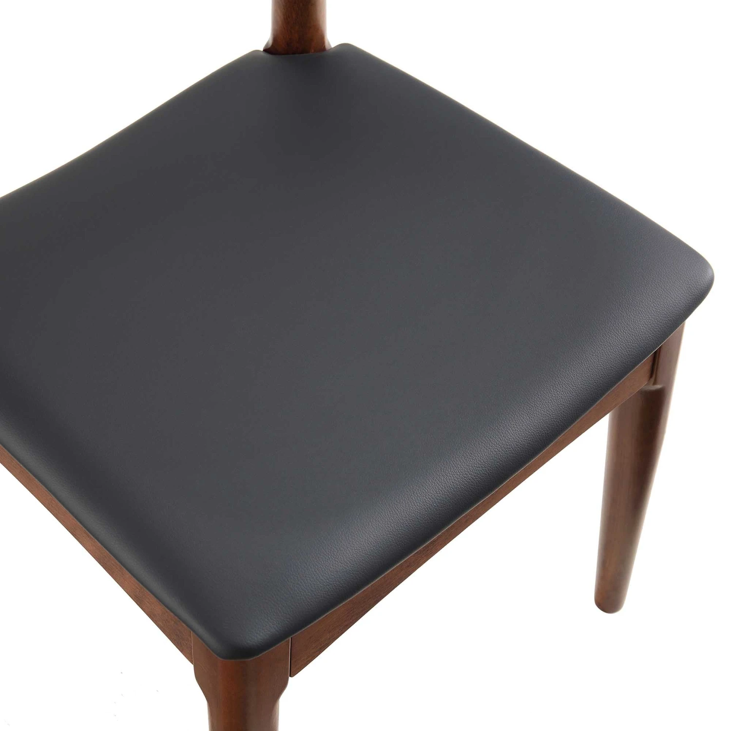 Arley Set of 2 Walnut Beech Wood Dining Chairs with Black PU Leather β Scandi Curved Backrest 11 Arley Set of 2 Walnut Beech Wood Dining Chairs with Black PU Leather β Scandi Curved Backrest - Image 11