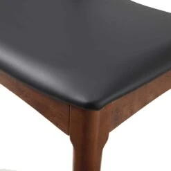 Arley Set of 2 Walnut Beech Wood Dining Chairs with Black PU Leather β Scandi Curved Backrest 23 Arley Set of 2 Walnut Beech Wood Dining Chairs with Black PU Leather β Scandi Curved Backrest -Daals Store DCH 007 WALNUT BLACKPU 2P detail3