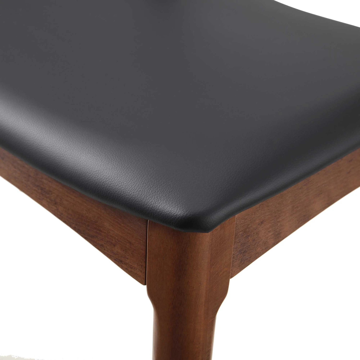 Arley Set of 2 Walnut Beech Wood Dining Chairs with Black PU Leather β Scandi Curved Backrest 12 Arley Set of 2 Walnut Beech Wood Dining Chairs with Black PU Leather β Scandi Curved Backrest - Image 12