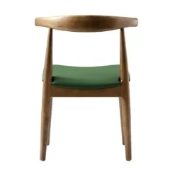 Arley Set Of 2 Beech Wood Dining Chairs, Light Walnut And Olive Green -Daals Store DCH 007 WALNUT OLIVEPU 2P WB6