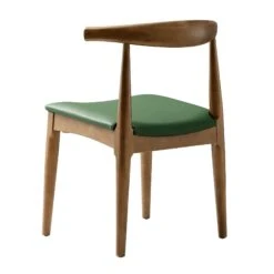 Arley Set Of 2 Beech Wood Dining Chairs, Light Walnut And Olive Green -Daals Store DCH 007 WALNUT OLIVEPU 2P WB7
