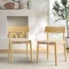 Ditton Set Of 2 Elm Wood And Jute Dining Chairs, Natural