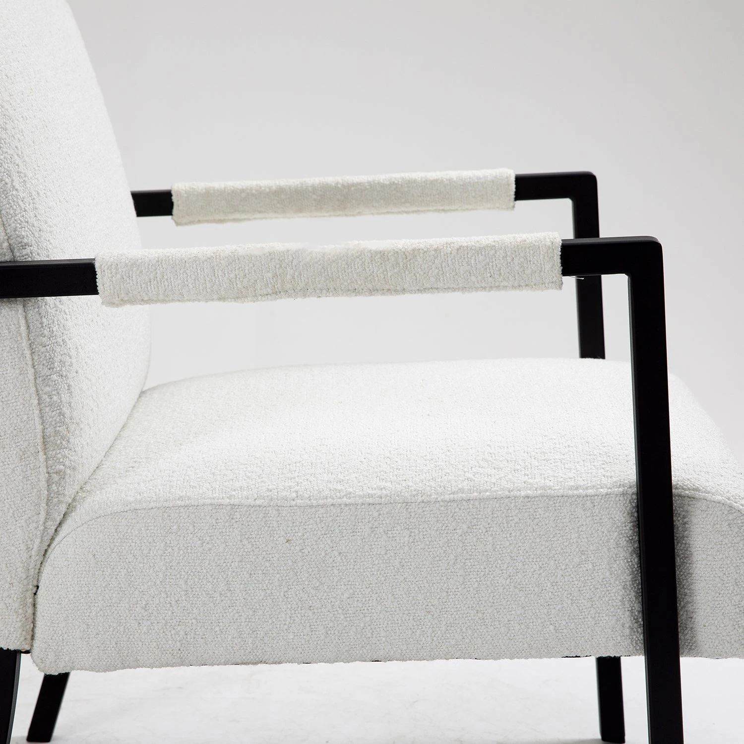 Hatton Steel Frame Boucle Accent Chair (White) 12 Hatton Steel Frame Boucle Accent Chair (White) - Image 12
