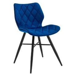 Set Of 2 Ampney Velvet Diamond Stitch Dining Chairs With Metal Legs (Blue Velvet) 13 Set Of 2 Ampney Velvet Diamond Stitch Dining Chairs With Metal Legs (Blue Velvet) -Daals Store DCH 2097 BLUE VEL 2P WB1