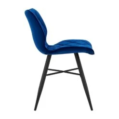 Set Of 2 Ampney Velvet Diamond Stitch Dining Chairs With Metal Legs (Blue Velvet) 16 Set Of 2 Ampney Velvet Diamond Stitch Dining Chairs With Metal Legs (Blue Velvet) -Daals Store DCH 2097 BLUE VEL 2P WB3