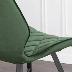 Set Of 2 Ampney Velvet Diamond Stitch Dining Chairs With Metal Legs (Green Velvet) -Daals Store DCH 2097 GREEN VEL 2P scene2