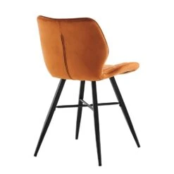 Set Of 2 Ampney Diamond Stitch Orange Velvet Dining Chair Set Of 2 With Metal Legs 14 Set Of 2 Ampney Diamond Stitch Orange Velvet Dining Chair Set Of 2 With Metal Legs -Daals Store DCH 2097 ORANGE VEL 2P WB4