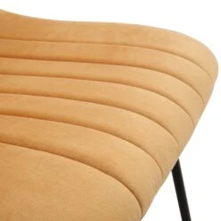 Sutton Set Of 2 Mustard Yellow Velvet Fabric Fluted Dining Chairs With Metal Frame 21 Sutton Set Of 2 Mustard Yellow Velvet Fabric Fluted Dining Chairs With Metal Frame -Daals Store DCH 2098 MUSTARD VEL 2P detail3