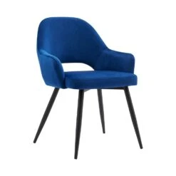 Belvoir Velvet Dining Chair With Metal Legs (Blue Velvet) 11 Belvoir Velvet Dining Chair With Metal Legs (Blue Velvet) -Daals Store DCH 2117 BLUE VEL WB1