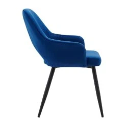 Belvoir Velvet Dining Chair With Metal Legs (Blue Velvet) 14 Belvoir Velvet Dining Chair With Metal Legs (Blue Velvet) -Daals Store DCH 2117 BLUE VEL WB3