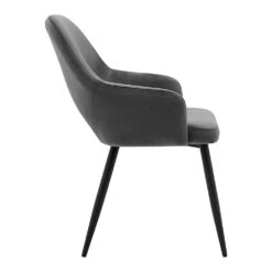 Belvoir Velvet Dining Chair With Metal Legs (Grey Velvet) 14 Belvoir Velvet Dining Chair With Metal Legs (Grey Velvet) -Daals Store DCH 2117 GREY VEL WB3