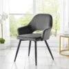 Belvoir Velvet Dining Chair With Metal Legs (Grey Velvet)