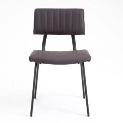 Charlecote Set Of 2 Fluted Dining Chairs (Dark Brown PU) -Daals Store DCH 2118 DARKBROWN PU 2P WB2