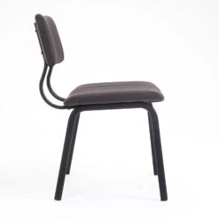 Charlecote Set Of 2 Fluted Dining Chairs (Dark Brown PU) -Daals Store DCH 2118 DARKBROWN PU 2P WB3