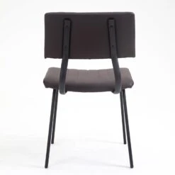 Charlecote Set Of 2 Fluted Dining Chairs (Dark Brown PU) -Daals Store DCH 2118 DARKBROWN PU 2P WB5