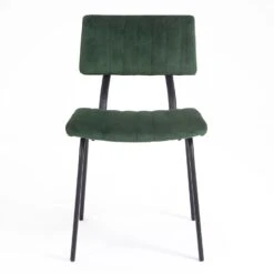 Charlecote Set Of 2 Fluted Dining Chairs (Dark Green Velvet) 16 Charlecote Set Of 2 Fluted Dining Chairs (Dark Green Velvet) -Daals Store DCH 2118 DARKGREEN VEL 2P WB2