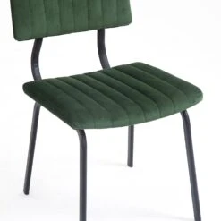 Charlecote Set Of 2 Fluted Dining Chairs (Dark Green Velvet) 22 Charlecote Set Of 2 Fluted Dining Chairs (Dark Green Velvet) -Daals Store DCH 2118 DARKGREEN VEL 2P detail2